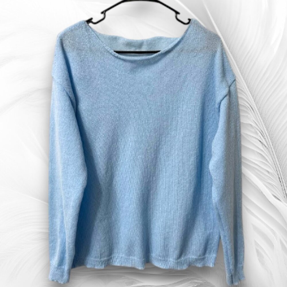 Soft Light Blue Knit Sweater Size L